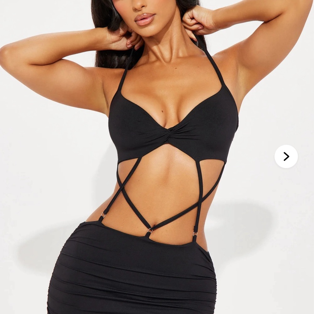 Saskia Mini Dress Black Strappy Cutout Dress - sold out